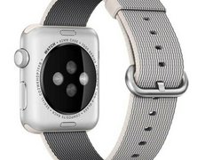 Curea iUni compatibila cu Apple Watch 1/2/3/4/5/6/7, 38mm, Nylon, Woven Strap, White/Gray