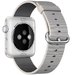 Curea iUni compatibila cu Apple Watch 1/2/3/4/5/6/7, 42mm, Nylon, Woven Strap, White/Gray